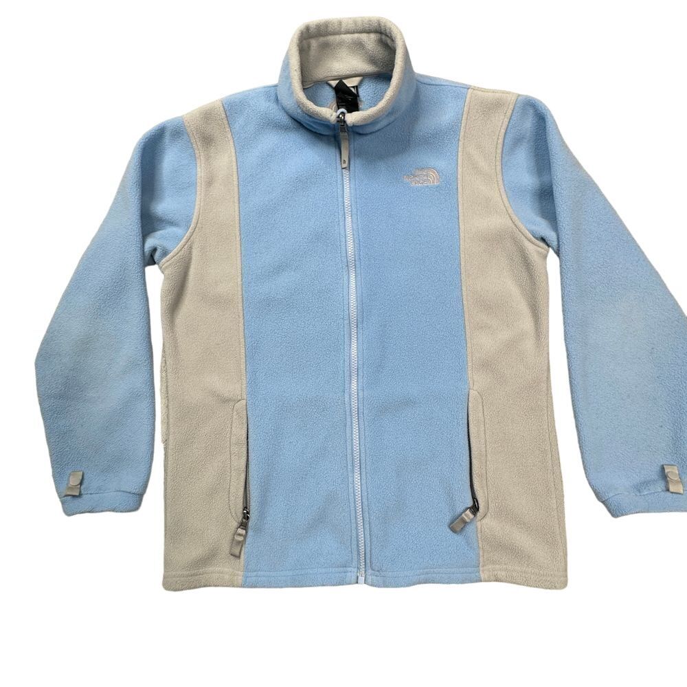 The North Face Full Zip‎ Fleece Girls Size XL Blue and Grey